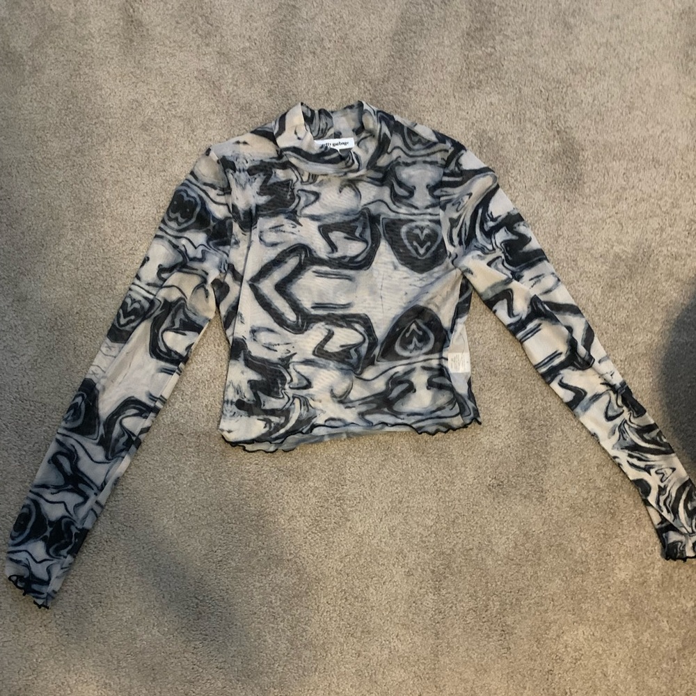 Mesh, marble design, crop top
